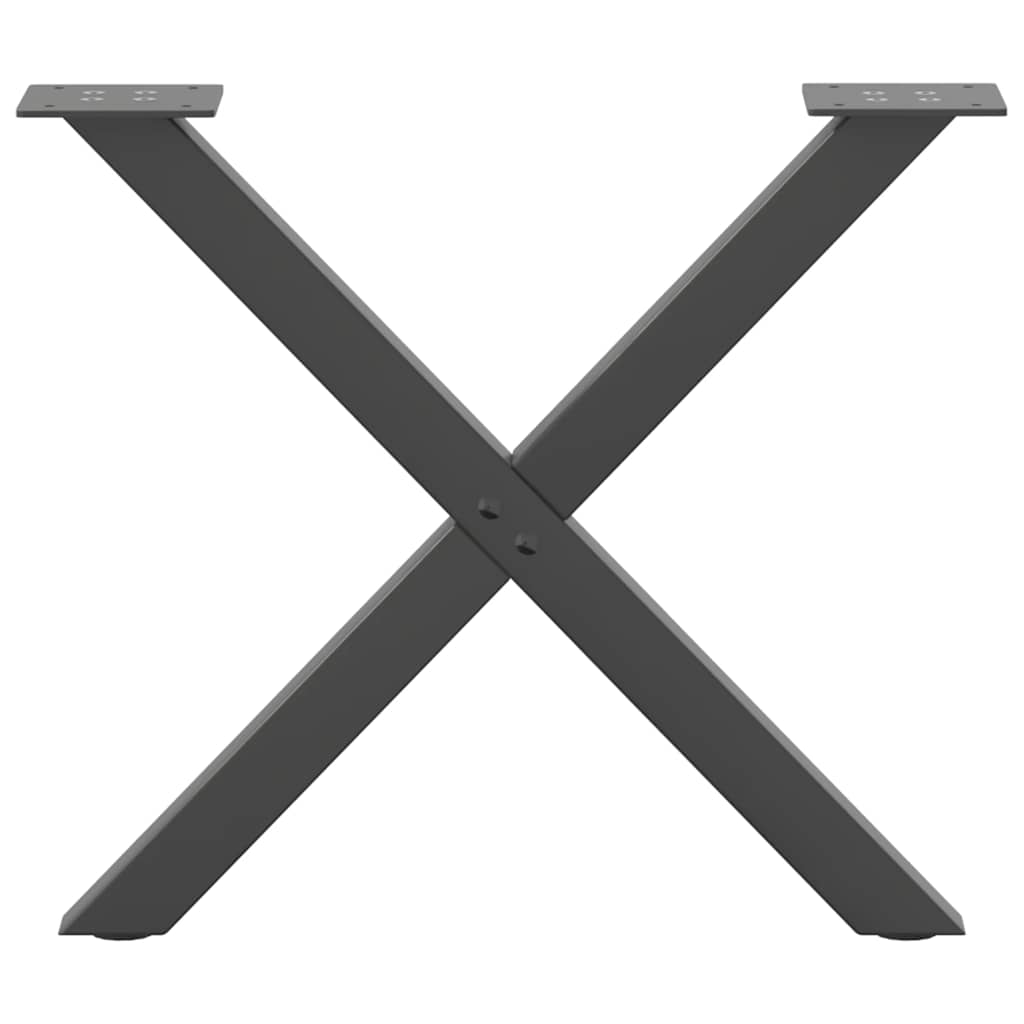 Noge za klub stolić u obliku slova X, 2 kom, antracit, 60 x (42-43) cm, čelik