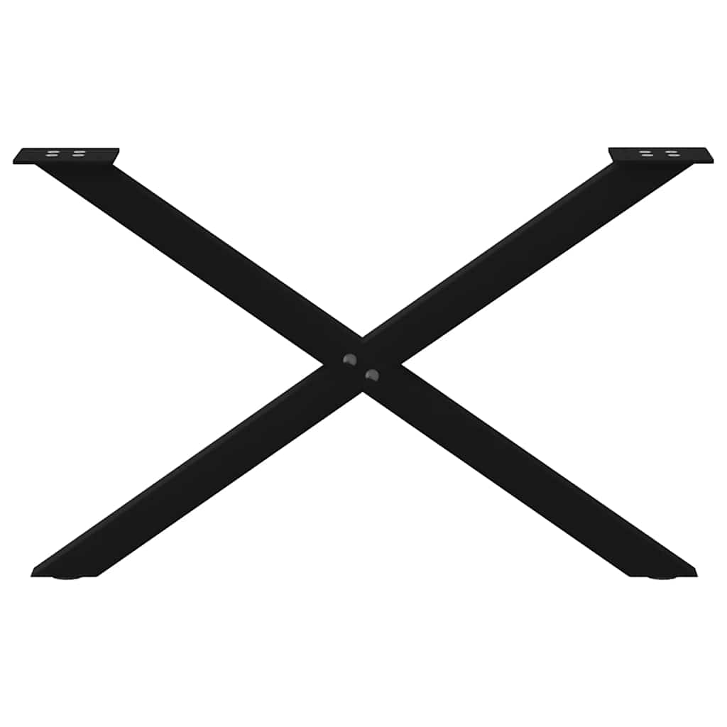 Noge za klub stolić u obliku slova X, 2 kom, crne, 70 x (42-43) cm, čelik