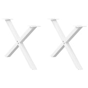 Noge za klub stolić u obliku slova X, 2 kom, bijele, 70 x (42-43) cm, čelik