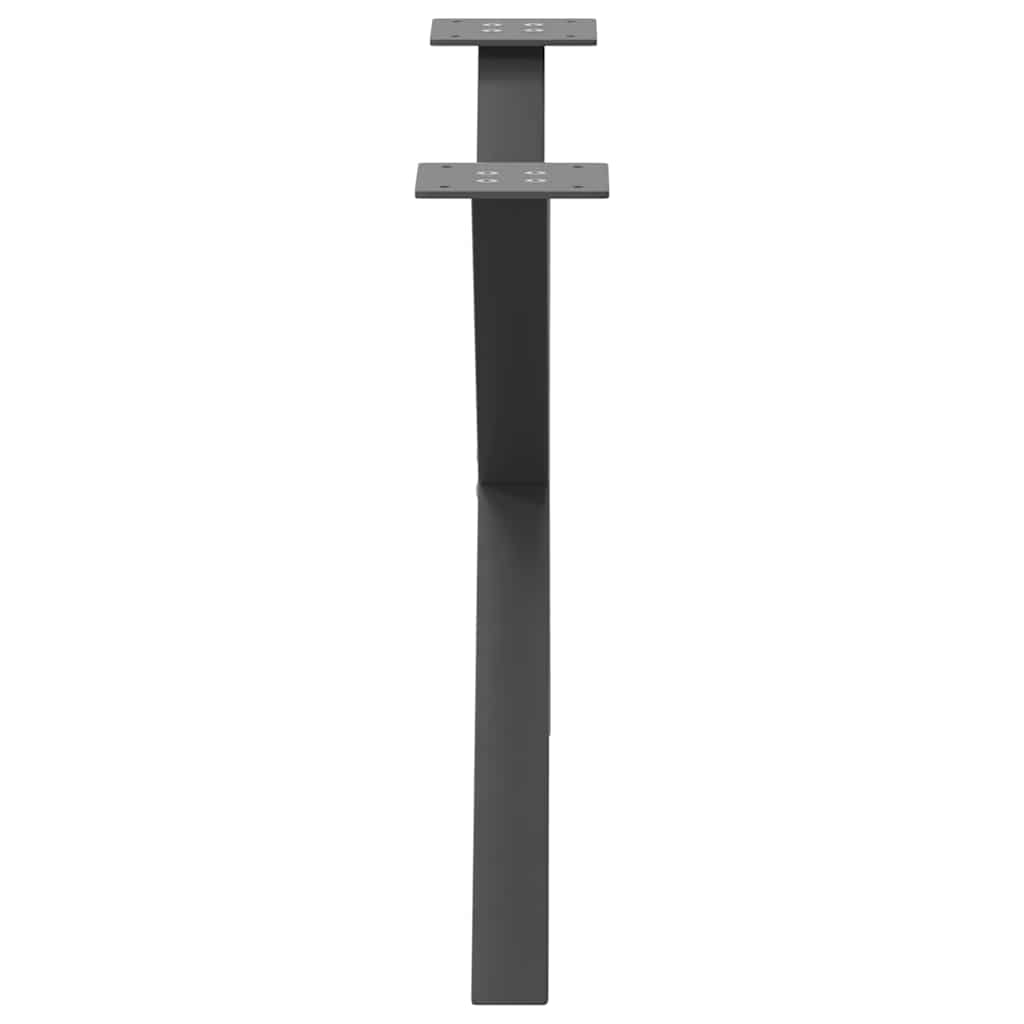 Noge za klub stolić u obliku slova X, 2 kom, antracit, 70 x (42-43) cm, čelik