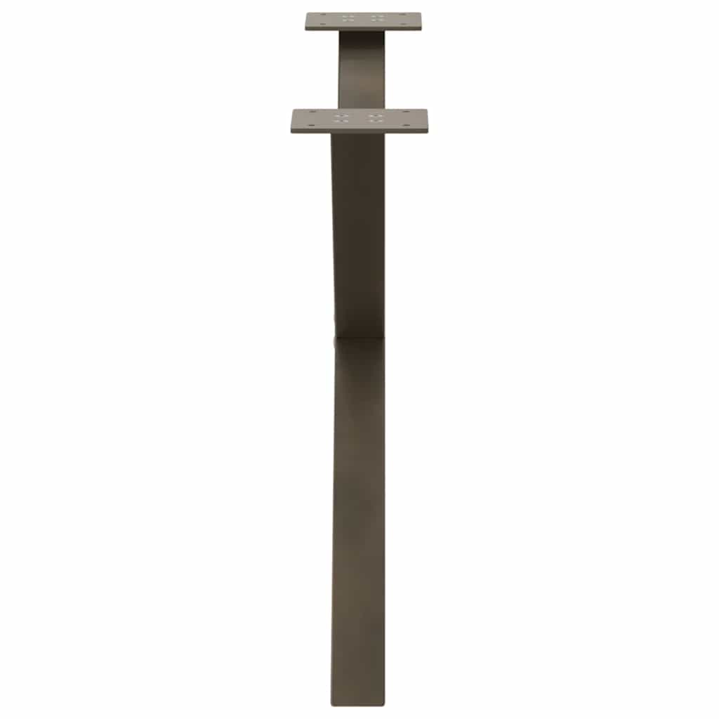 Noge za klub stolić u obliku slova X, 2 kom, prirodni čelik, 70 x (42-43) cm, čelik