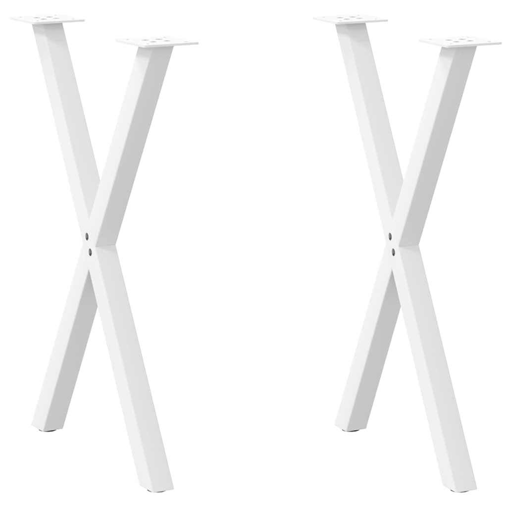 Noge za blagovaonski stol u obliku slova X, 2 kom, bijele, 57 x (72-73) cm, čelik