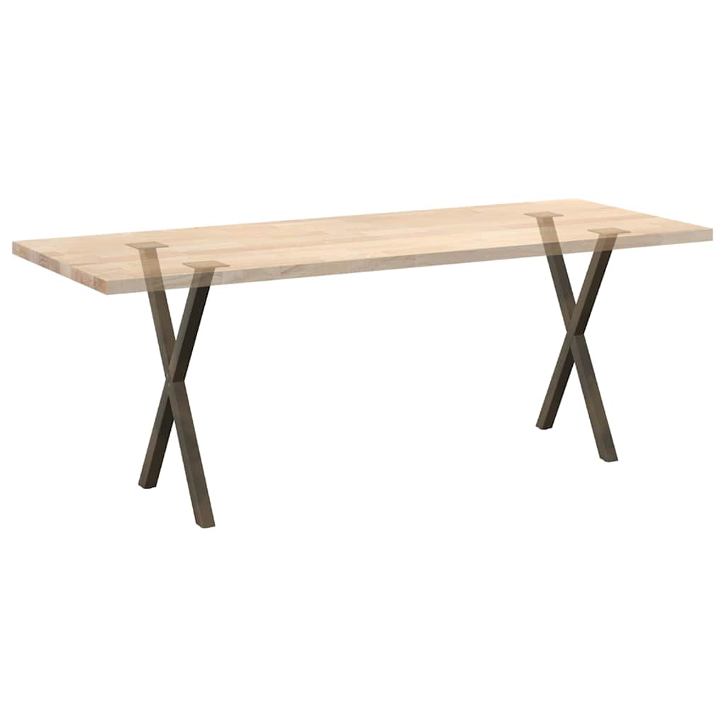 Noge za blagovaonski stol u obliku slova X, 2 kom, prirodni čelik, 57 x (72-73) cm, čelik