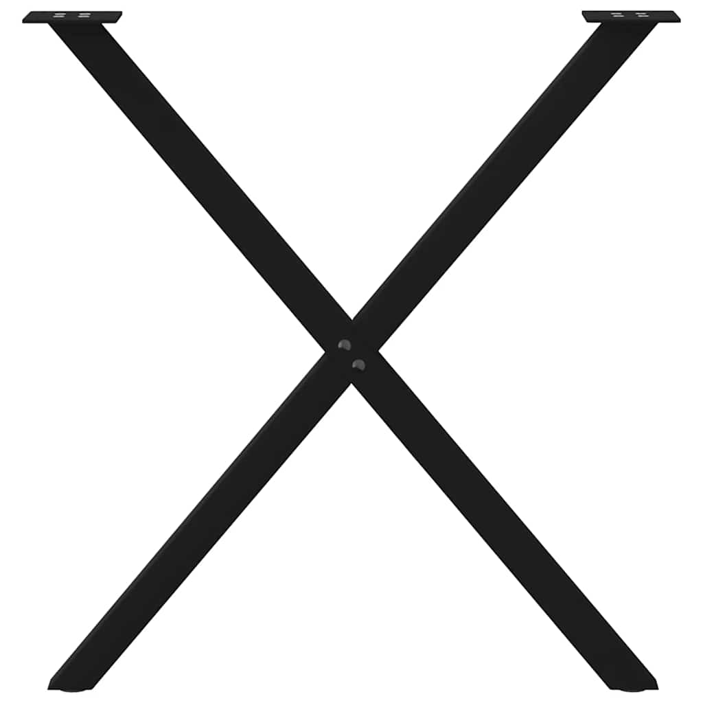 Noge za blagovaonski stol u obliku slova X, 2 kom, crne, 70 x (72-73) cm, čelik