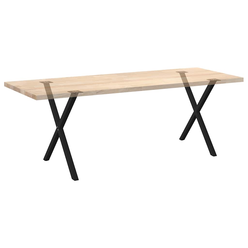 Noge za blagovaonski stol u obliku slova X, 2 kom, crne, 70 x (72-73) cm, čelik