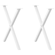 Noge za blagovaonski stol u obliku slova X, 2 kom, bijele, 80 x (72-73) cm, čelik
