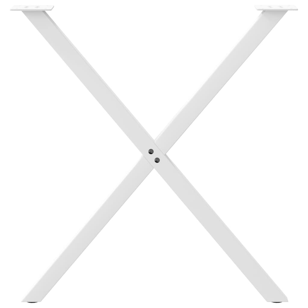 Noge za blagovaonski stol u obliku slova X, 2 kom, bijele, 80 x (72-73) cm, čelik