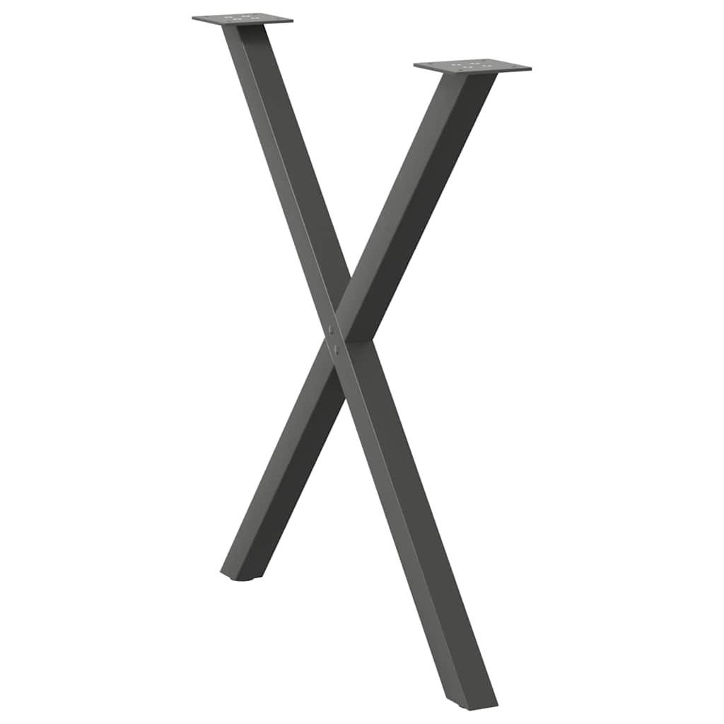 Noge za blagovaonski stol u obliku slova X, 2 kom, antracit, 80 x (72-73) cm, čelik