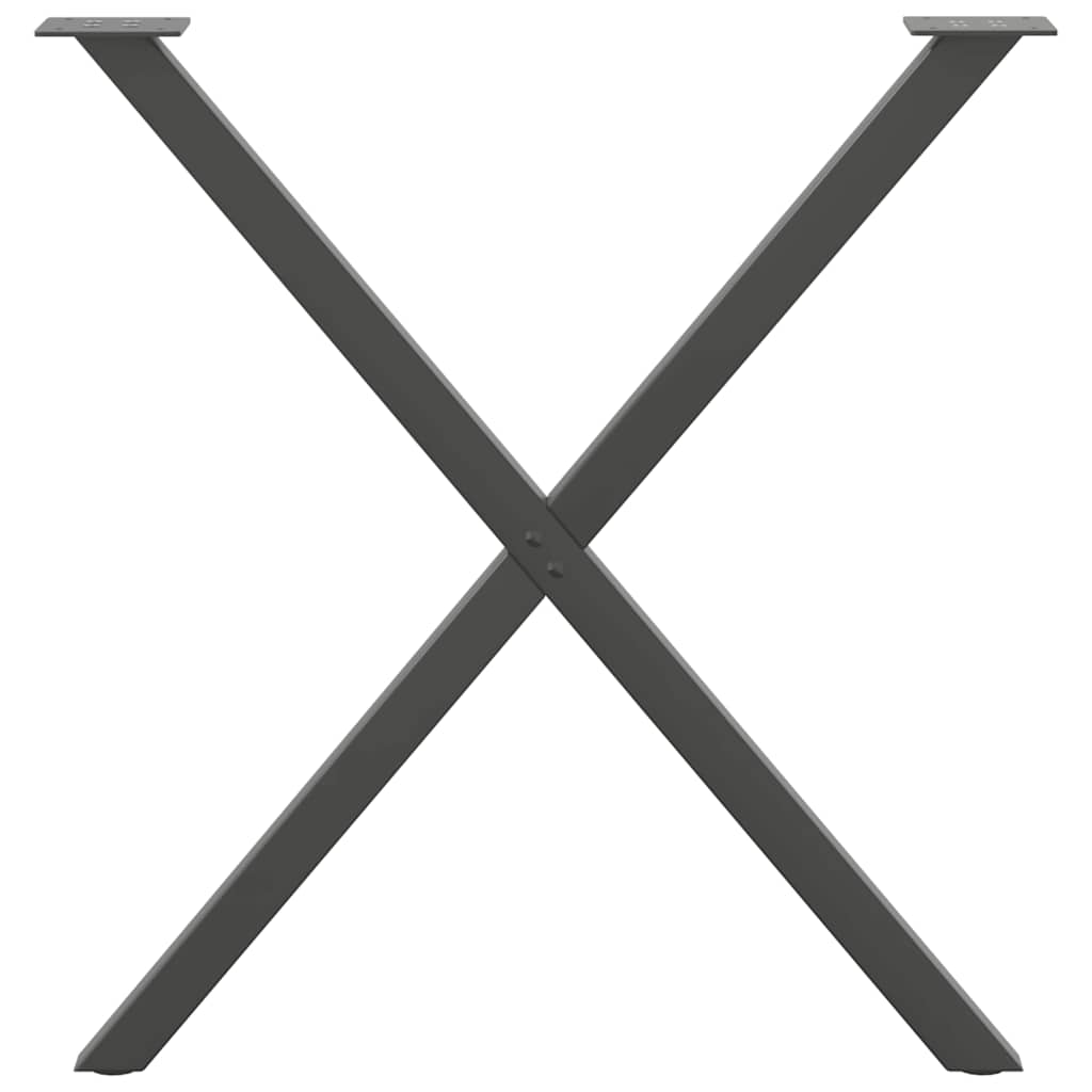 Noge za blagovaonski stol u obliku slova X, 2 kom, antracit, 80 x (72-73) cm, čelik
