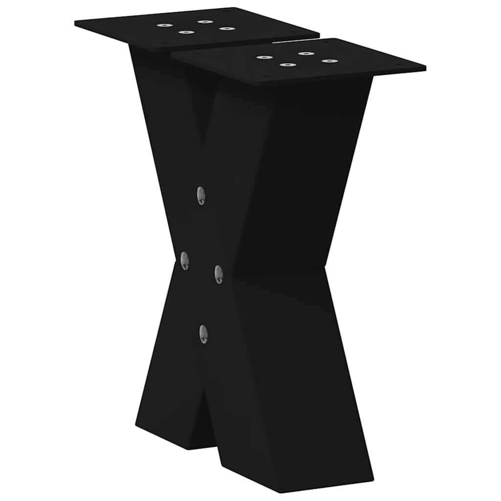 Noge za klub stolić u obliku slova X, 2 kom, crne, 30 x (30-31) cm, čelik