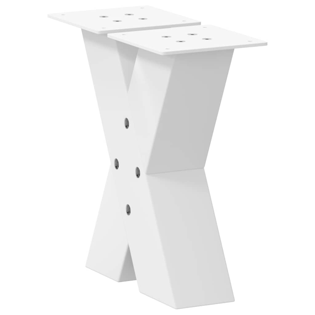 Noge za klub stolić u obliku slova X, 2 kom, bijele, 30 x (30-31) cm, čelik