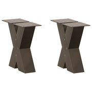 Noge za klub stolić u obliku slova X, 2 kom, prirodni čelik, 30 x (30-31) cm, čelik