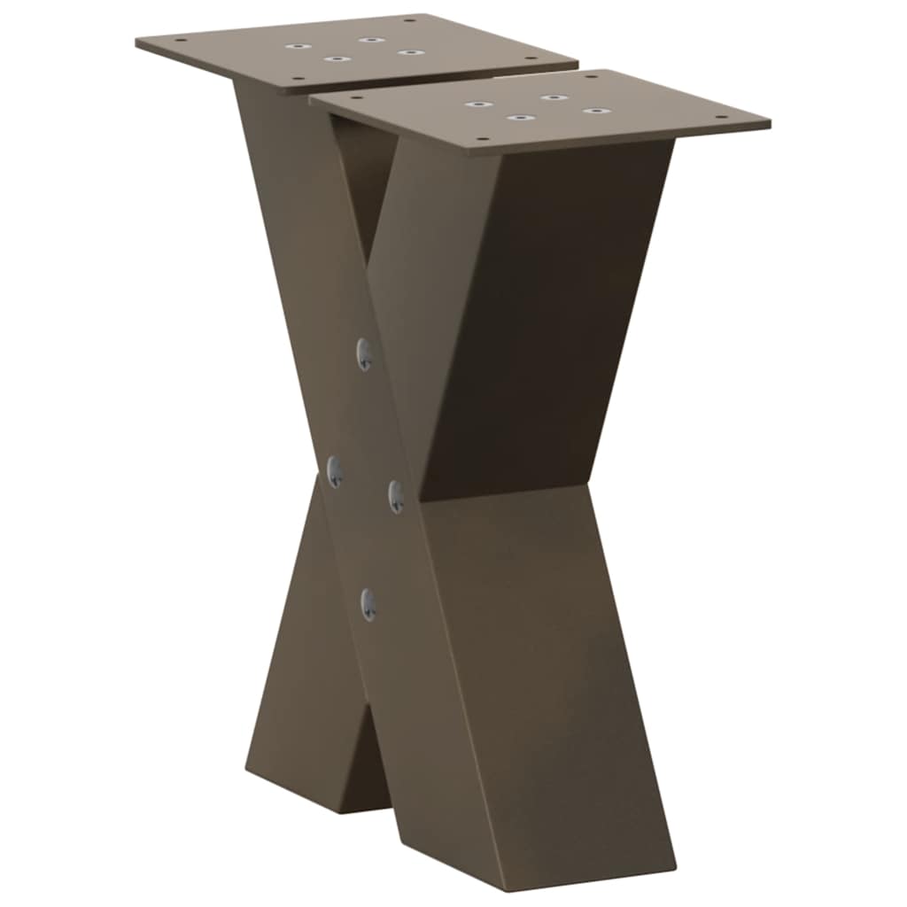 Noge za klub stolić u obliku slova X, 2 kom, prirodni čelik, 30 x (30-31) cm, čelik