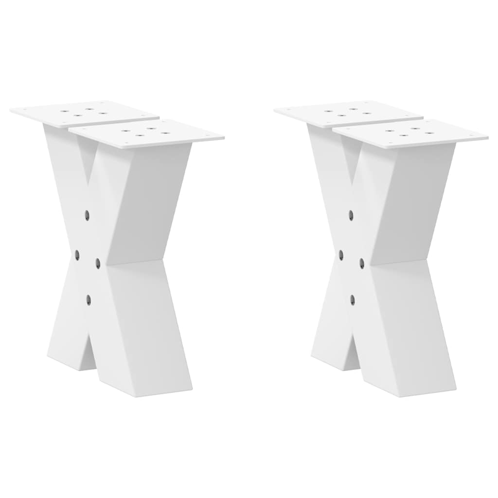 Noge za klub stolić u obliku slova X, 2 kom, bijele, 40 x (30-31) cm, čelik