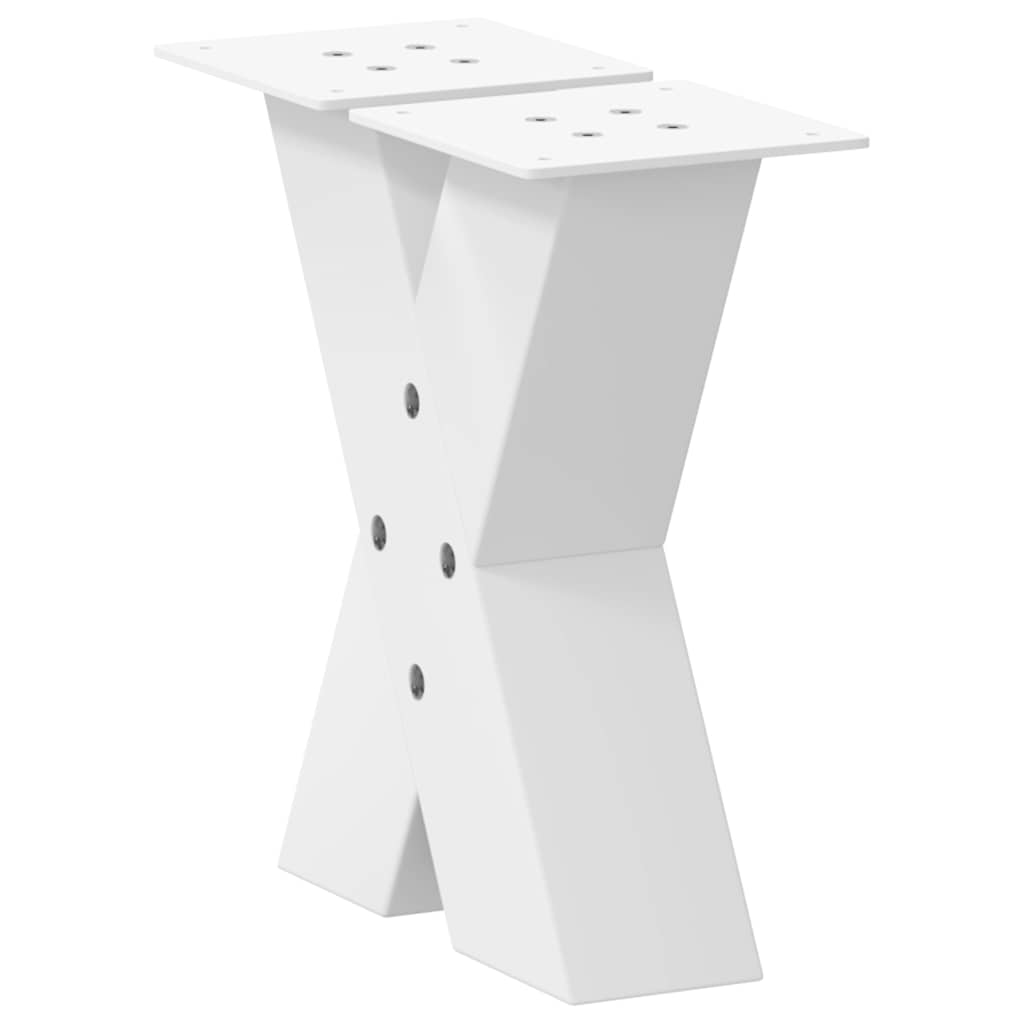 Noge za klub stolić u obliku slova X, 2 kom, bijele, 40 x (30-31) cm, čelik