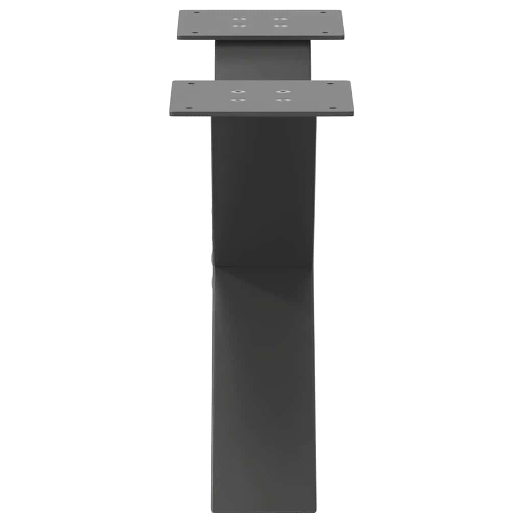 Noge za klub stolić u obliku slova X, 2 kom, antracit, 50 x (30-31) cm, čelik