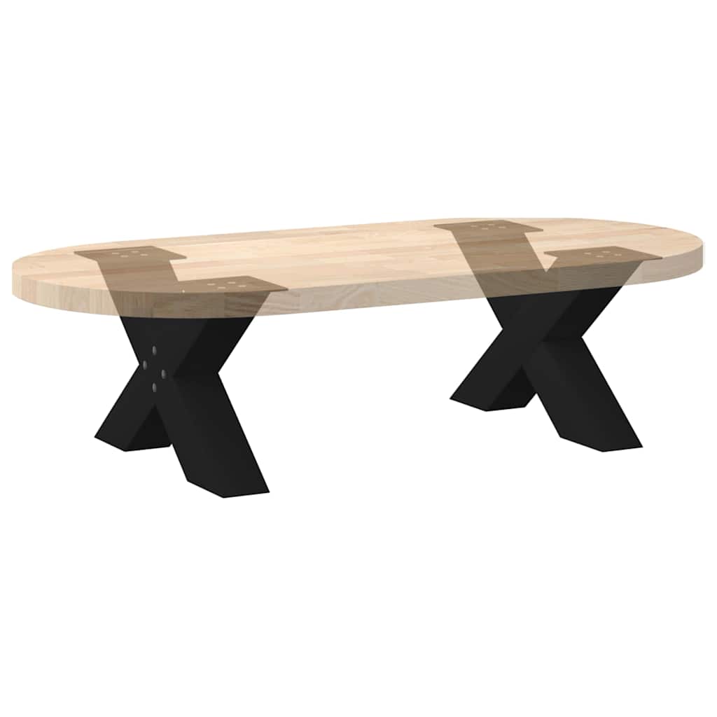 Noge za klub stolić u obliku slova X, 2 kom, crne, 60 x (30-31) cm, čelik