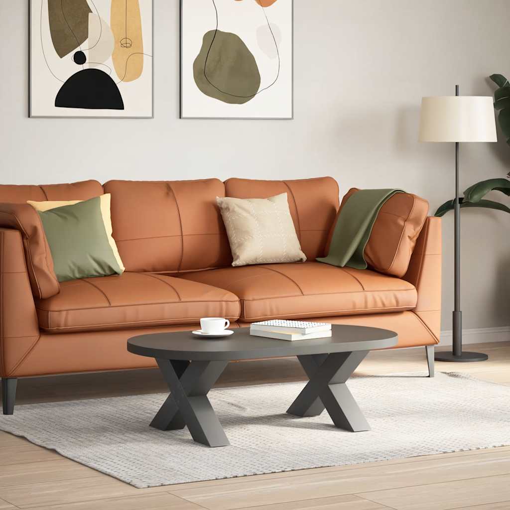 Noge za klub stolić u obliku slova X, 2 kom, antracit, 60 x (30-31) cm, čelik