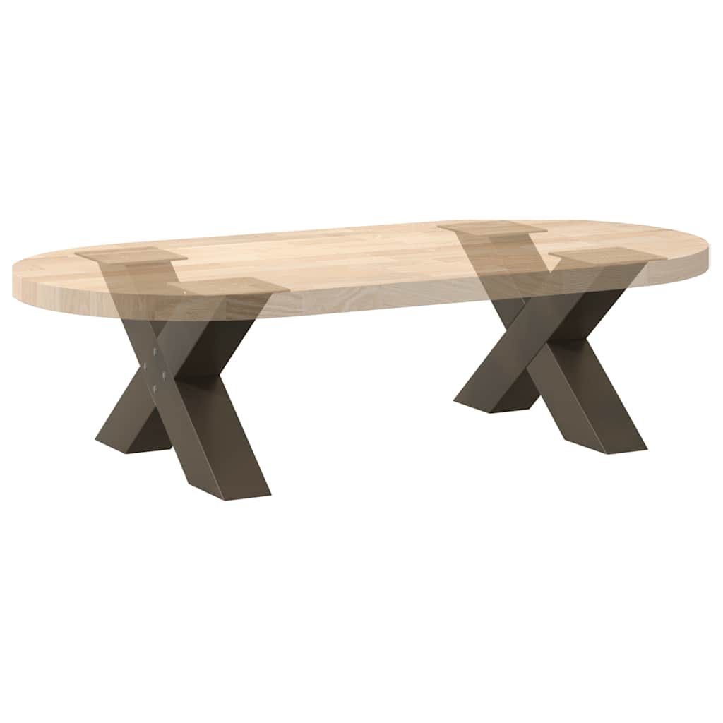 Noge za klub stolić u obliku slova X, 2 kom, prirodni čelik, 60 x (30-31) cm, čelik