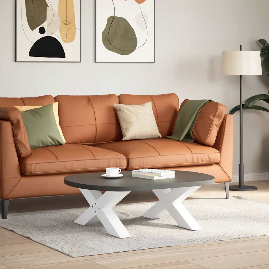 Noge za klub stolić X-oblik 2 kom Bijele 70 x (30-31) cm Čelik