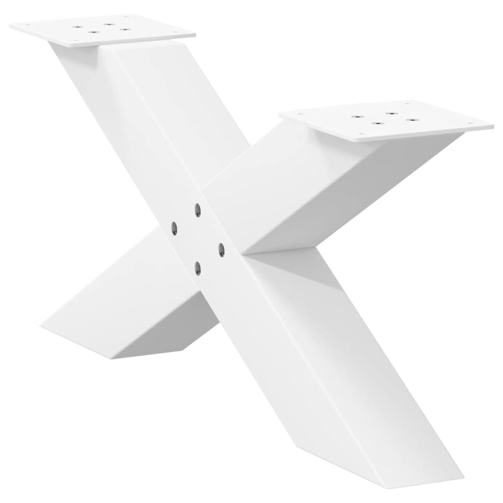 Noge za klub stolić X-oblik 2 kom Bijele 70 x (30-31) cm Čelik