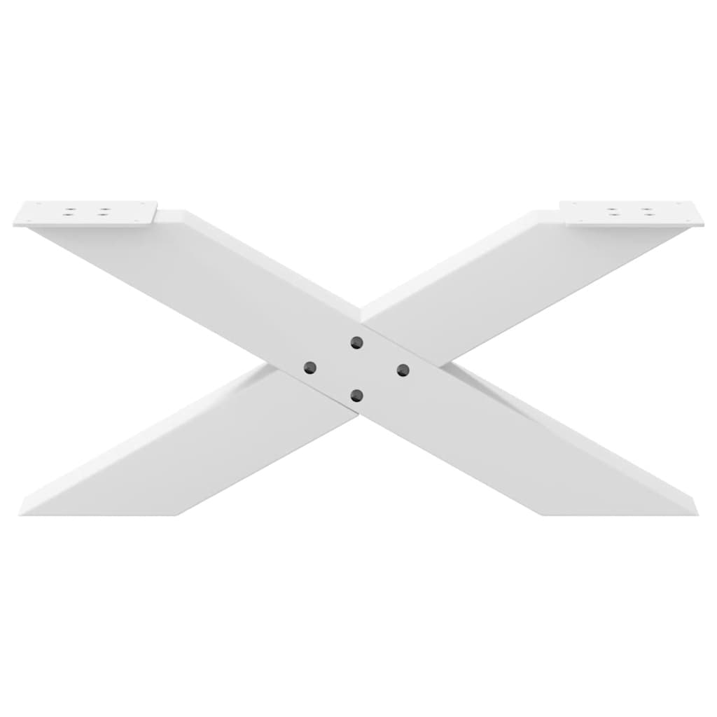 Noge za klub stolić X-oblik 2 kom Bijele 70 x (30-31) cm Čelik