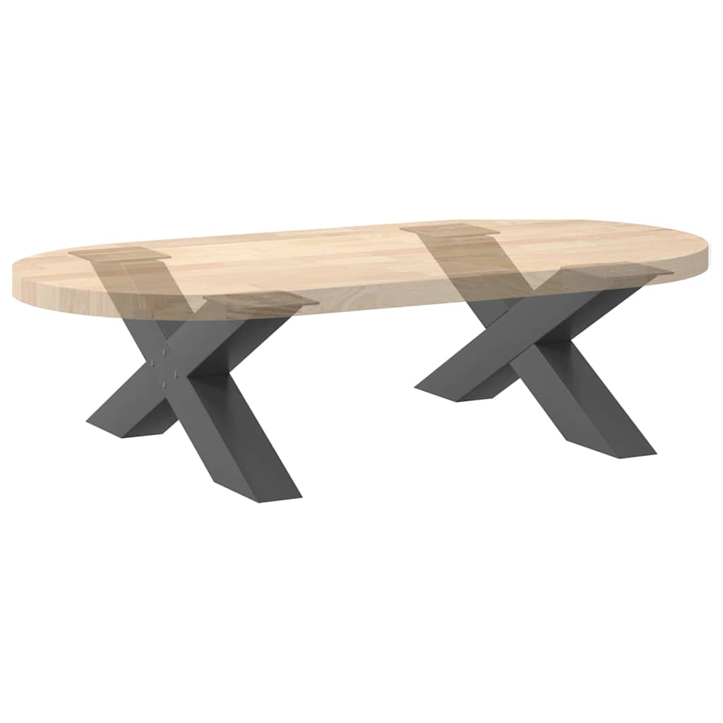 Noge za klub stolić u obliku slova X, 2 kom, antracit, 70 x (30-31) cm, čelik