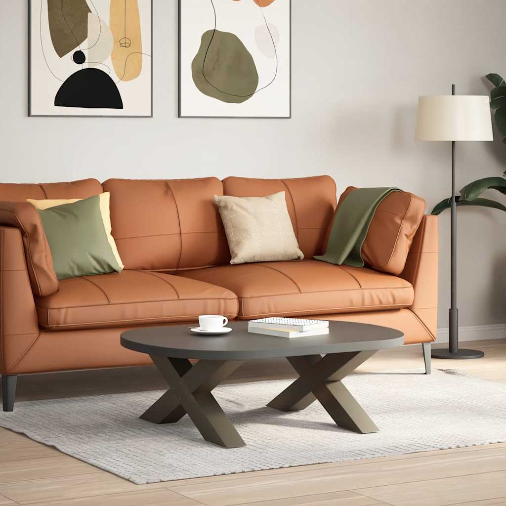 Noge za klub stolić u obliku slova X, 2 kom, prirodni čelik, 70 x (30-31) cm, čelik