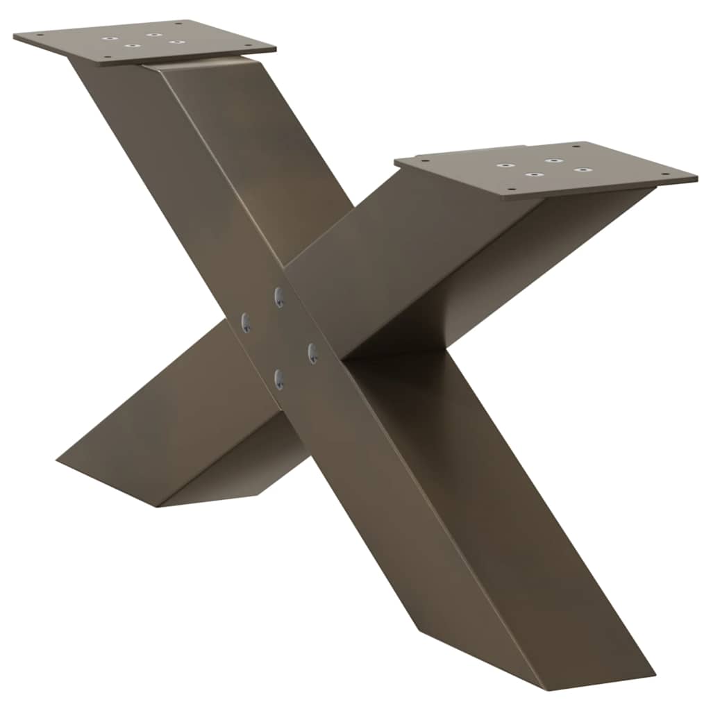 Noge za klub stolić u obliku slova X, 2 kom, prirodni čelik, 70 x (30-31) cm, čelik