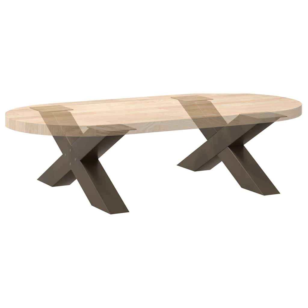 Noge za klub stolić u obliku slova X, 2 kom, prirodni čelik, 70 x (30-31) cm, čelik