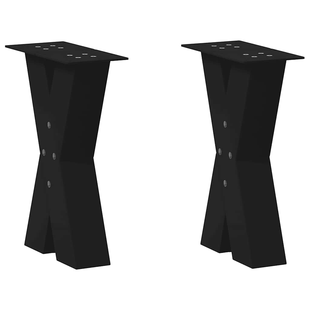 Noge za klub stolić u obliku slova X, 2 kom, crne, 28 x (42-43) cm, čelik