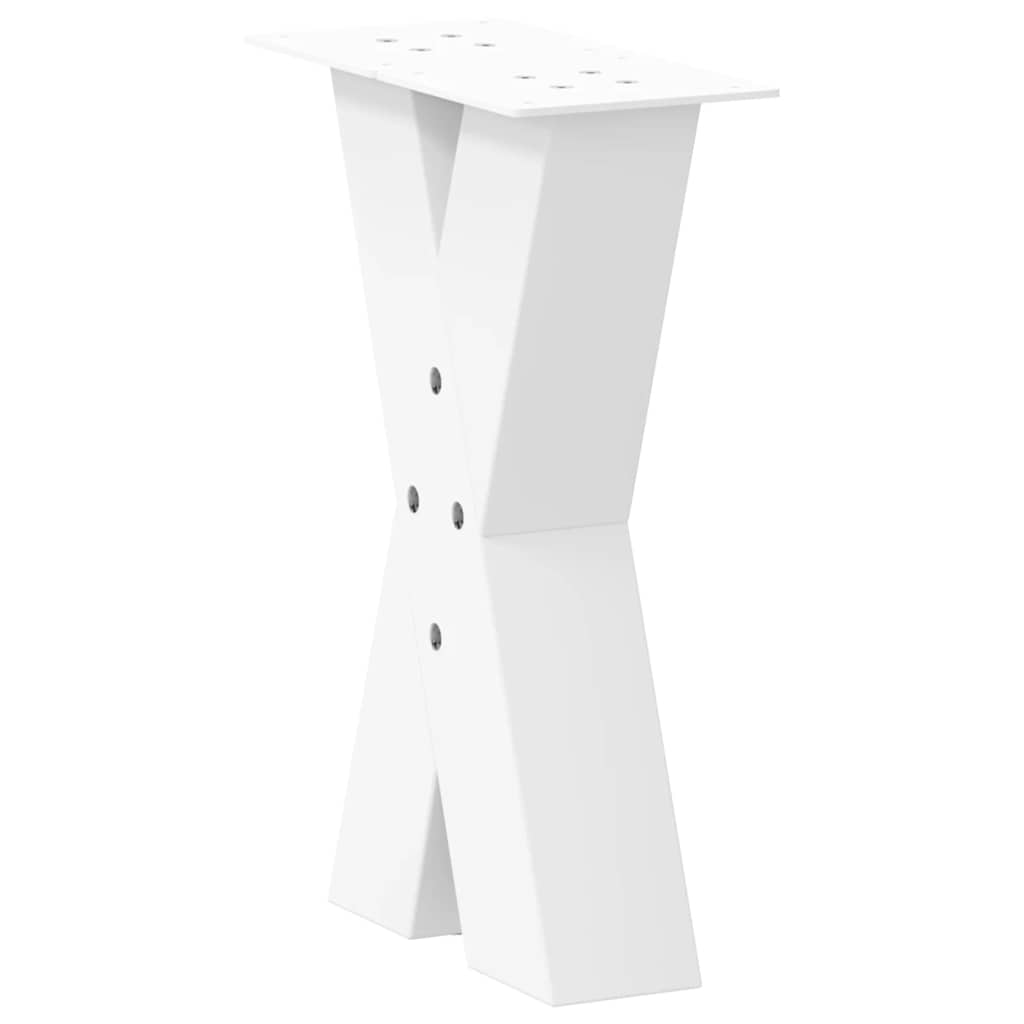 Noge za klub stolić u obliku slova X, 2 kom, bijele, 28 x (42-43) cm, čelik