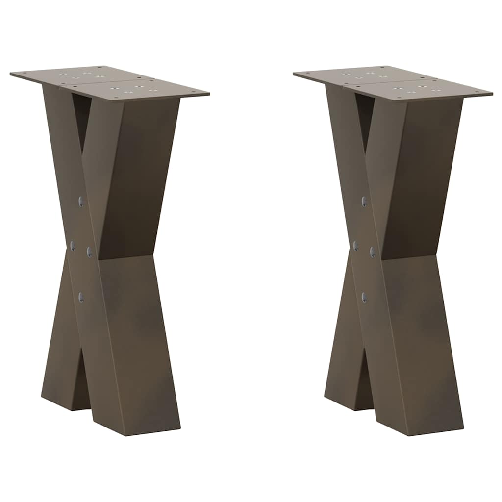 Noge za klub stolić X-oblik 2 kom Prirodni čelik 28 x (42-43) cm Čelik