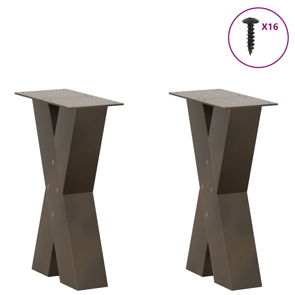 Noge za klub stolić X-oblik 2 kom Prirodni čelik 28 x (42-43) cm Čelik