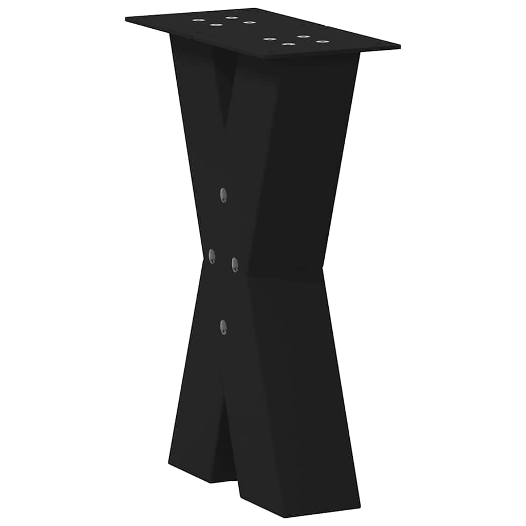 Noge za klub stolić u obliku slova X, 2 kom, crne, 38 x (42-43) cm, čelik
