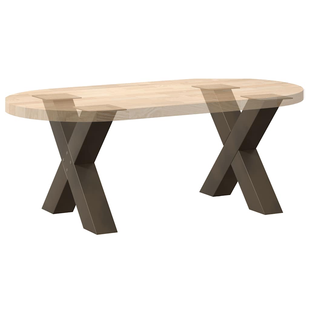 Noge za klub stolić u obliku slova X, 2 kom, prirodni čelik, 50 x (42-43) cm, čelik