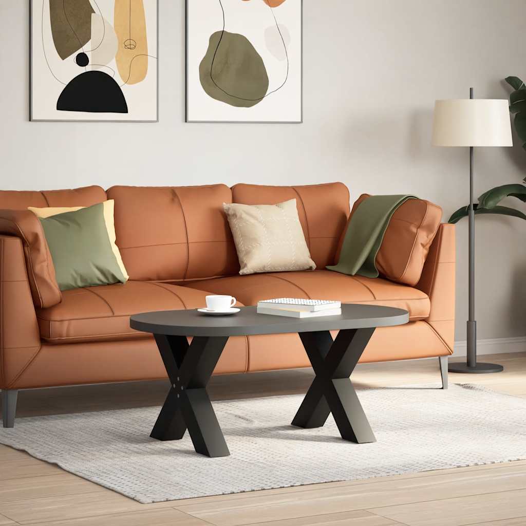 Noge za klub stolić u obliku slova X, 2 kom, crne, 60 x (42-43) cm, čelik