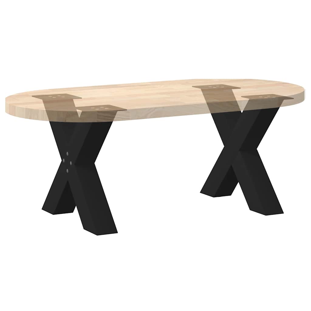Noge za klub stolić u obliku slova X, 2 kom, crne, 60 x (42-43) cm, čelik