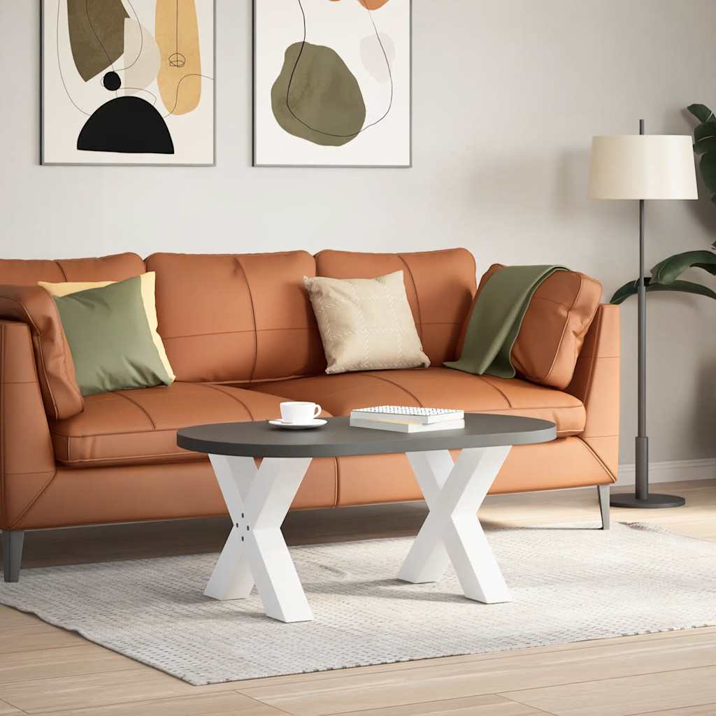 Noge za klub stolić u obliku slova X, 2 kom, bijele, 60 x (42-43) cm, čelik