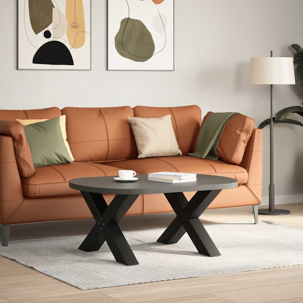 Noge za klub stolić u obliku slova X, 2 kom, crne, 70 x (42-43) cm, čelik