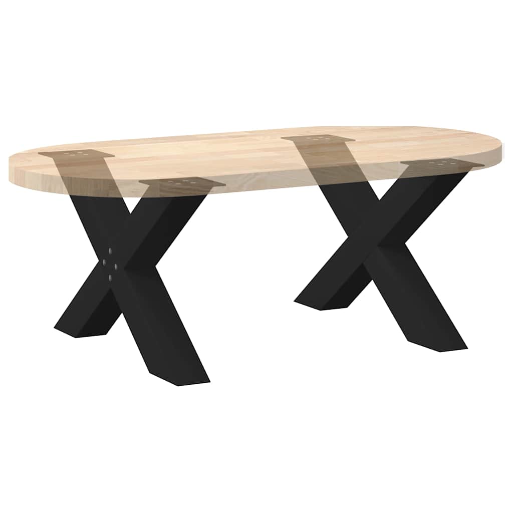 Noge za klub stolić u obliku slova X, 2 kom, crne, 70 x (42-43) cm, čelik
