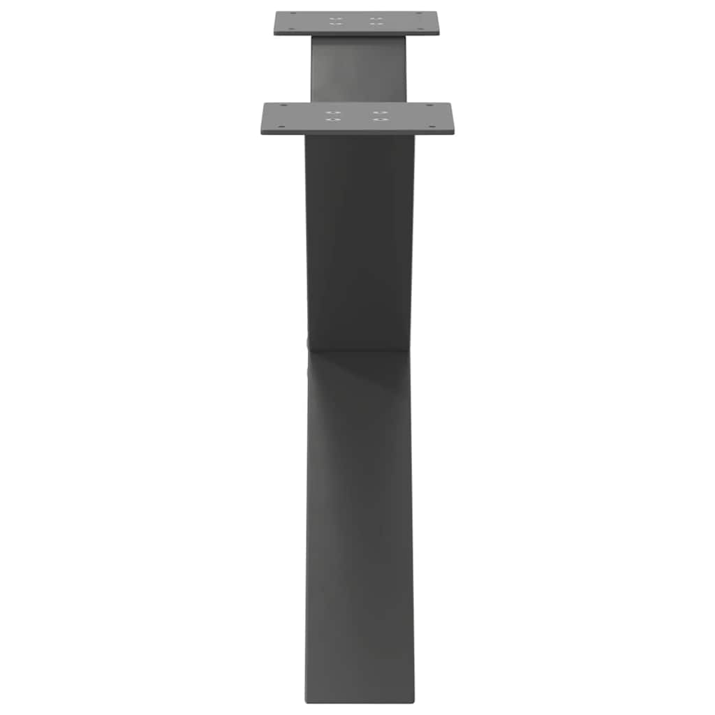 Noge za klub stolić u obliku slova X, 2 kom, antracit, 70 x (42-43) cm, čelik