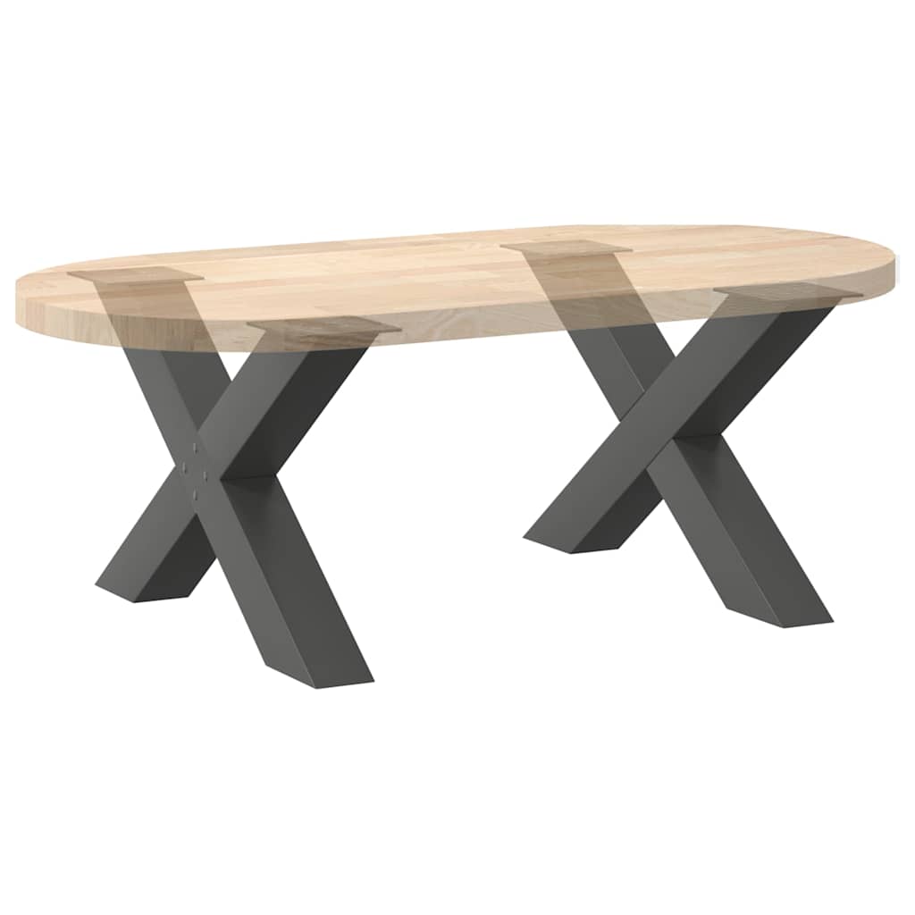 Noge za klub stolić u obliku slova X, 2 kom, antracit, 70 x (42-43) cm, čelik