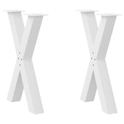 Noge za blagovaonski stol u obliku slova X, 2 kom, bijele, 50 x (72-73) cm, čelik