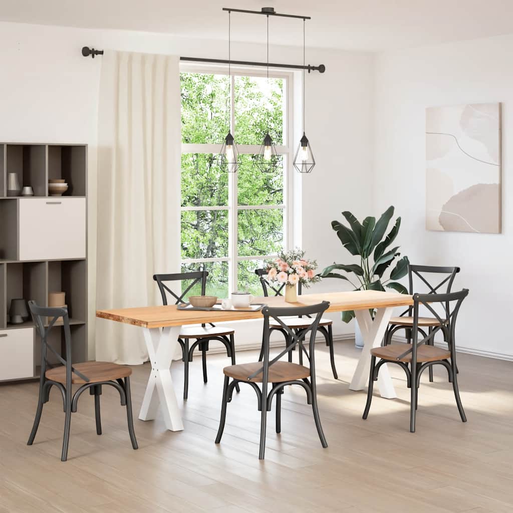Noge za blagovaonski stol u obliku slova X, 2 kom, bijele, 50 x (72-73) cm, čelik