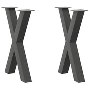 Noge za blagovaonski stol u obliku slova X, 2 kom, antracit, 50 x (72-73) cm, čelik