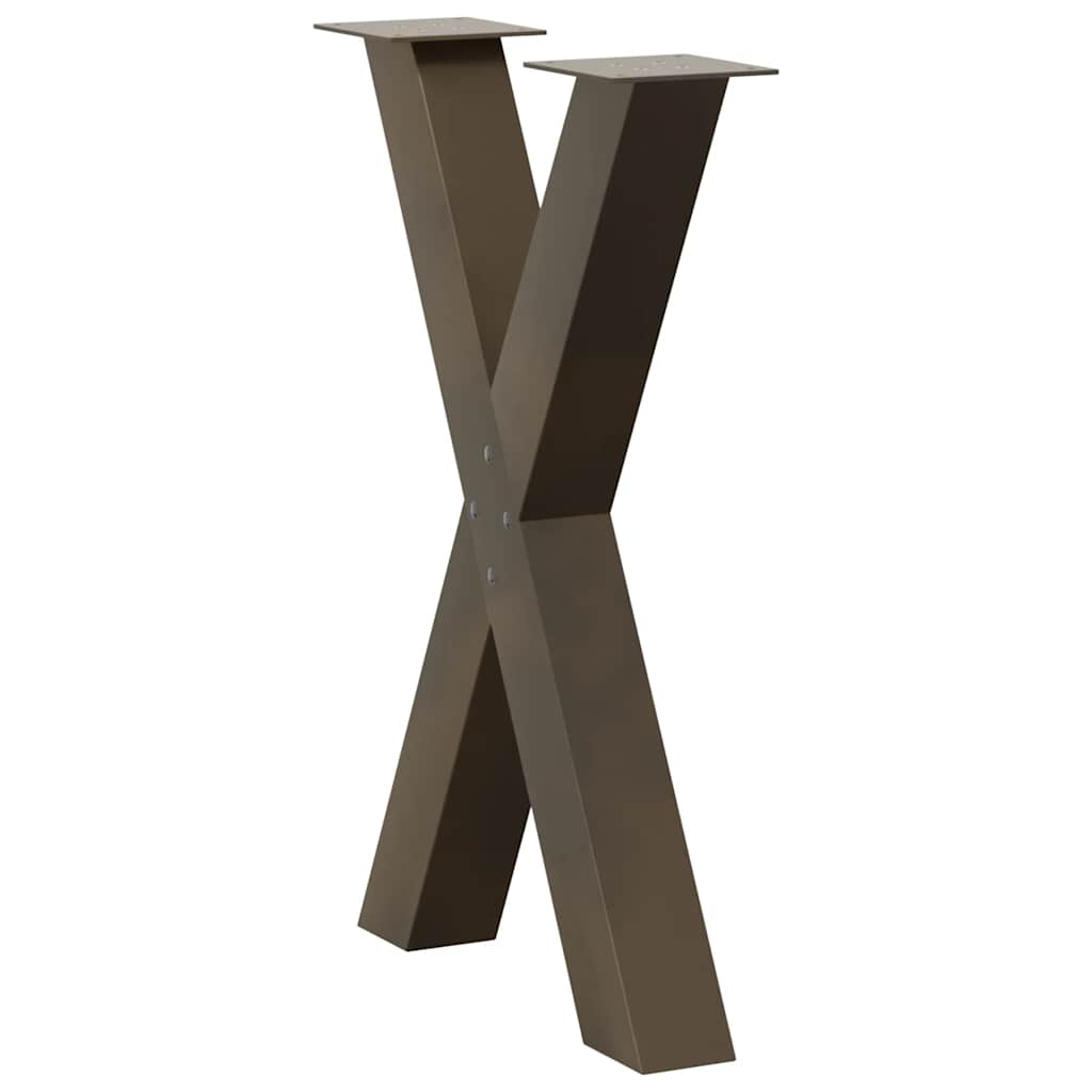 Noge za blagovaonski stol u obliku slova X, 2 kom, prirodni čelik, 50 x (72-73) cm, čelik