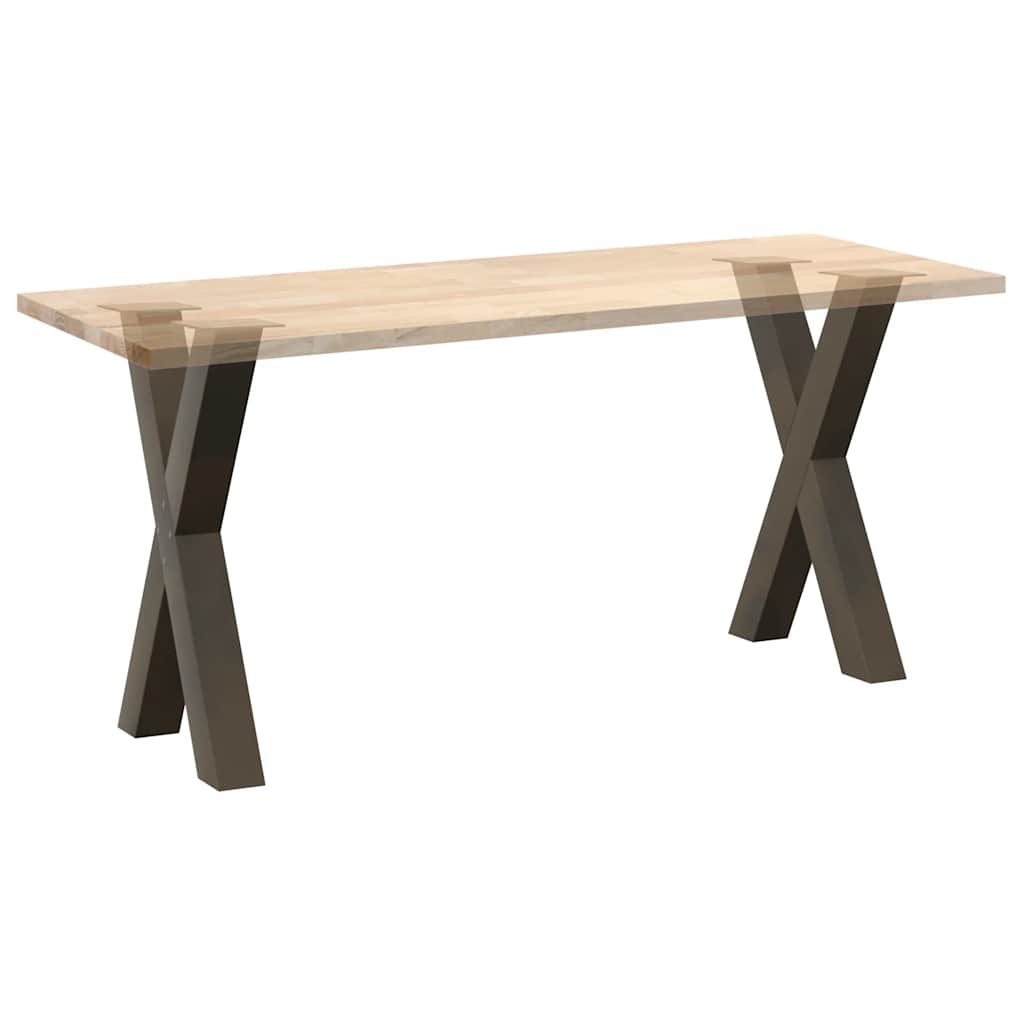 Noge za blagovaonski stol u obliku slova X, 2 kom, prirodni čelik, 50 x (72-73) cm, čelik