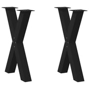 Noge za blagovaonski stol u obliku slova X, 2 kom, crne, 60 x (72-73) cm, čelik