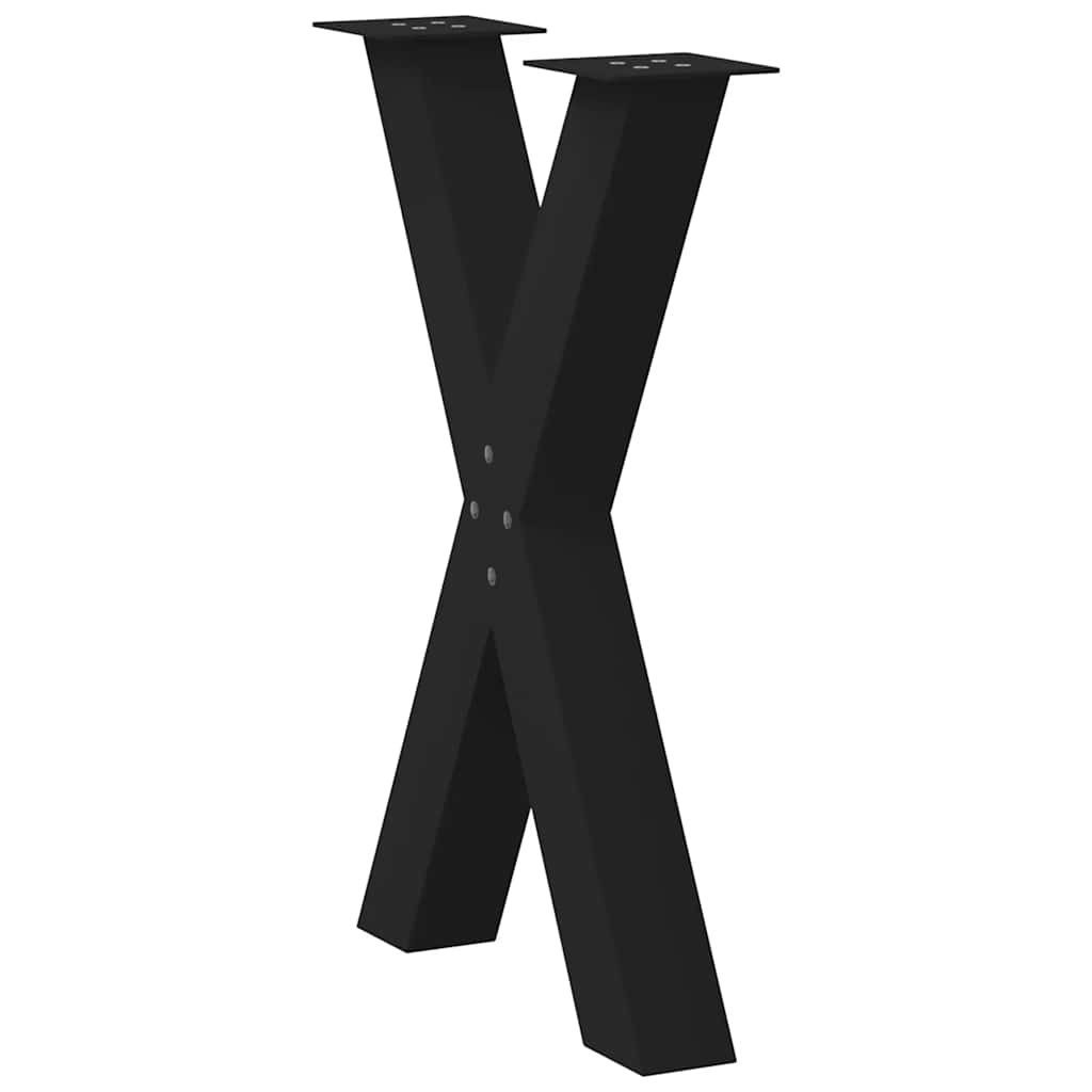 Noge za blagovaonski stol u obliku slova X, 2 kom, crne, 60 x (72-73) cm, čelik